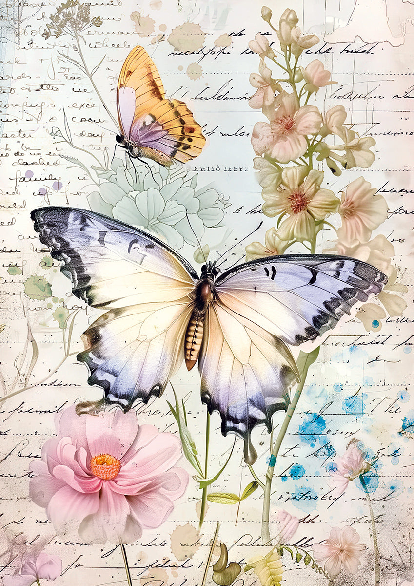 Papier de soie A4 6 pièces Papillons Fantaisistes