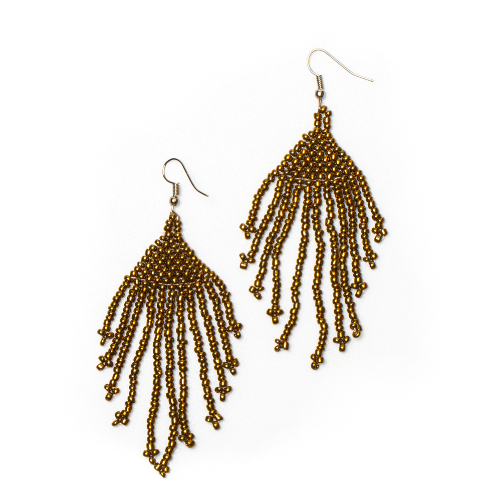 Boucles d'oreilles pendantes perlées