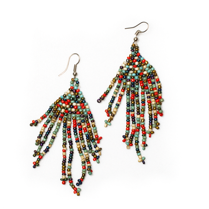 Boucles d'oreilles pendantes perlées