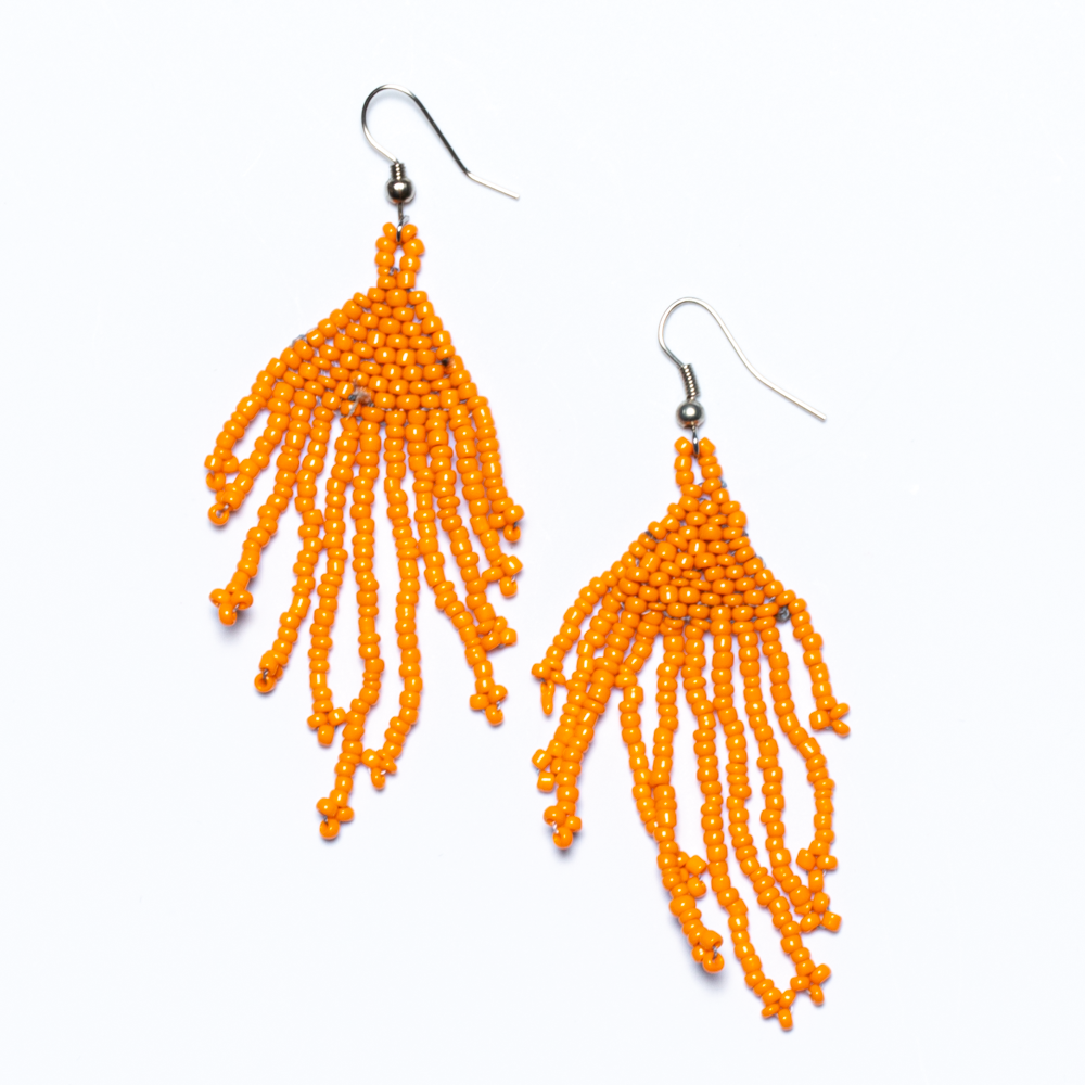 Boucles d'oreilles pendantes perlées
