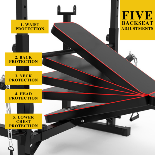 Banc de musculation réglable avec des ensembles de poids