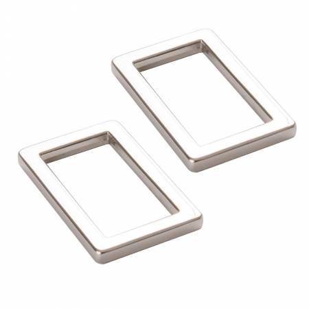 By Annie - Rectangle Ring Flat 1" Nickel Set of Two (2)