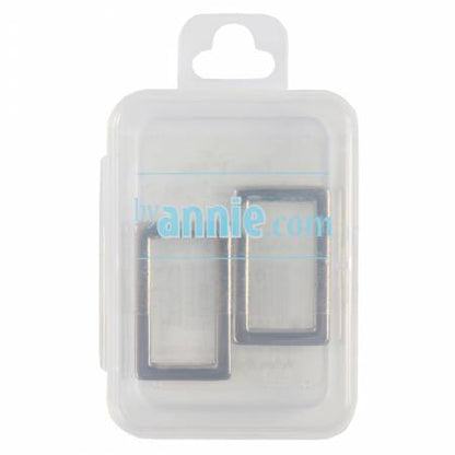 By Annie - Rectangle Ring Flat 1" Nickel Set of Two (2)
