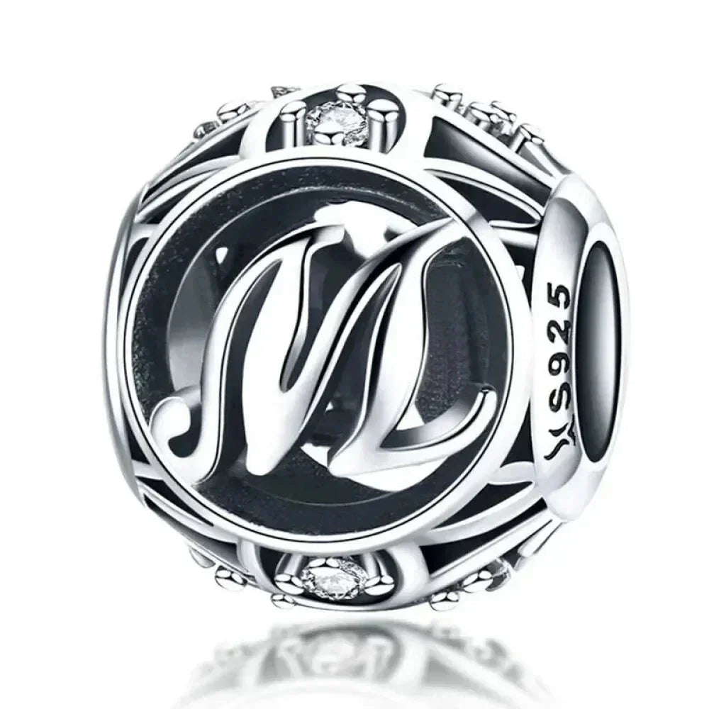 925 Sterling Silver Initial Charm Bead
