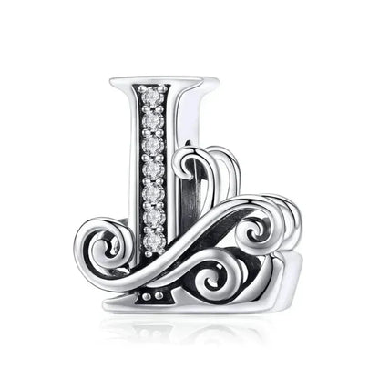 Pendentif Initiales en argent sterling 925 ajouré vintage
