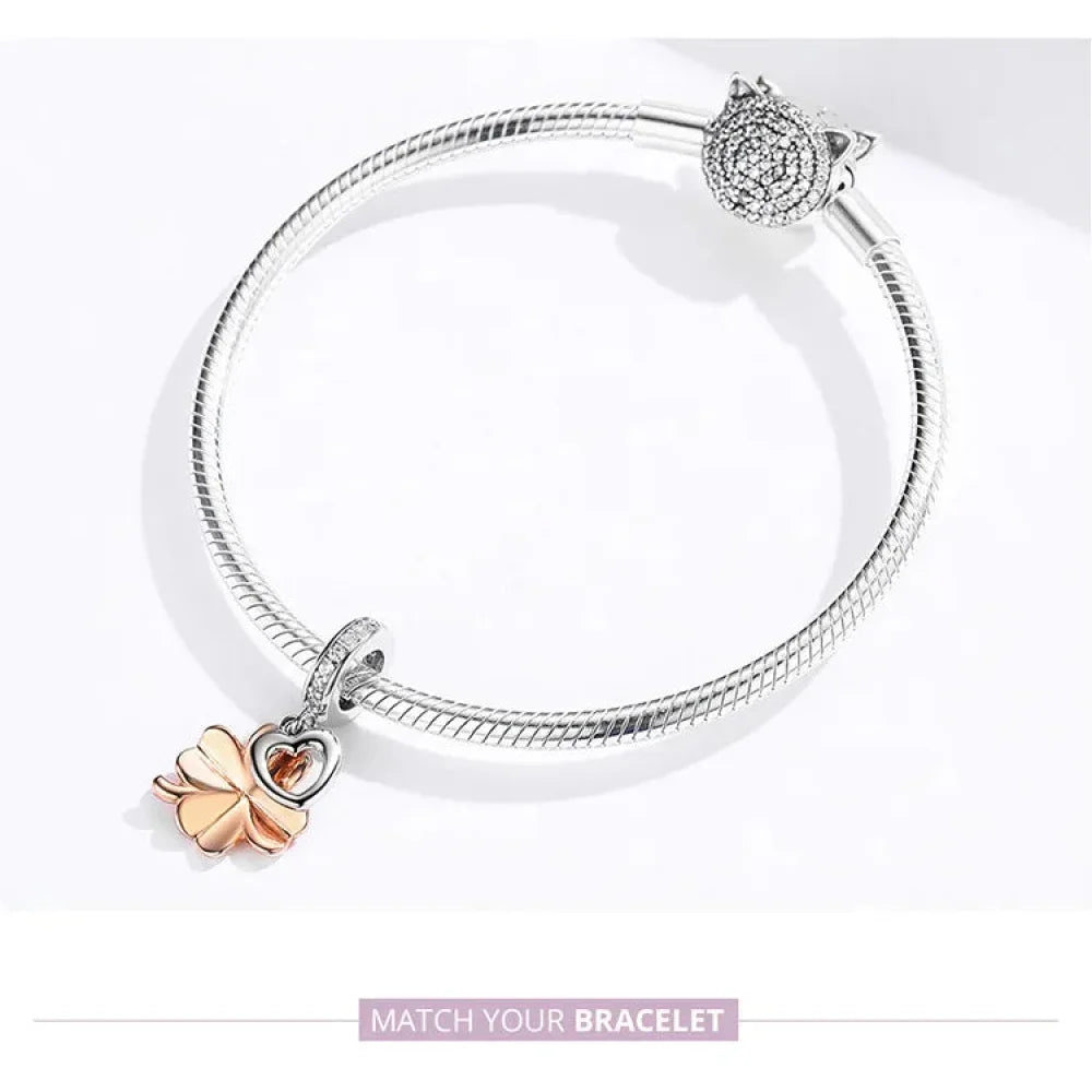 Breloque Trèfle Chanceux Gardon en Argent Sterling 925 - Scc1238