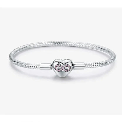 Sterling Silver Infinity Heart Bracelet with CZ