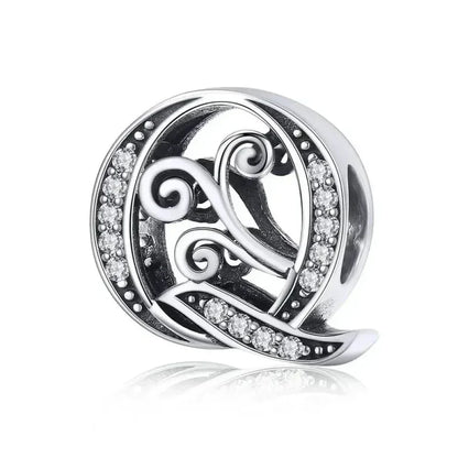 Pendentif Initiales en argent sterling 925 ajouré vintage