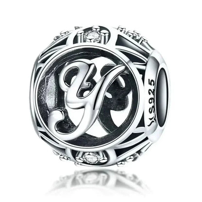 925 Sterling Silver Initial Charm Bead
