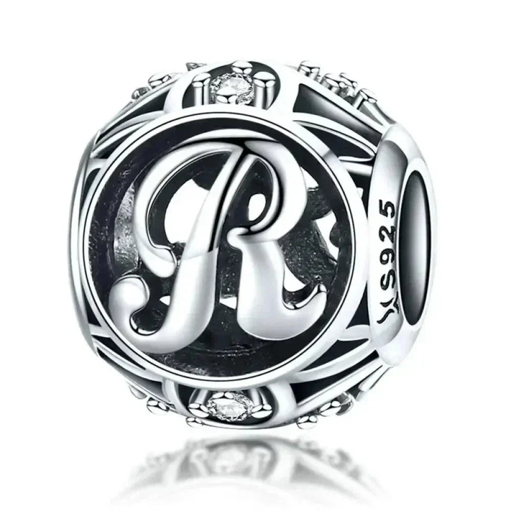 925 Sterling Silver Initial Charm Bead
