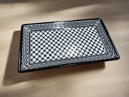 Plateau en Céramique Palestinienne Fait Main Cadeau Déco Maison Unique