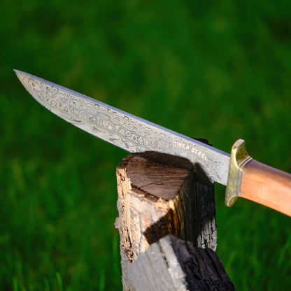 Ginza Steel Haruto-III Bowie Knife - 9" Blade with Leather Sheath