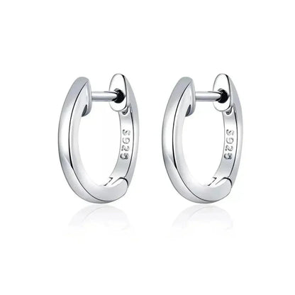 Boucles d'oreilles créoles en argent sterling véritable - Couleur or rose élégante - Bijoux de mode pour femmes SCE808