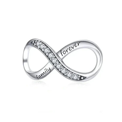 925 Sterling Silver Clear 5A Crystal Collection Family Heart X-Shape Charm Beads for Charm Bracelet & Necklace Pendant