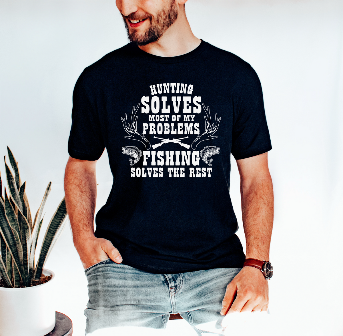 Hunting Solves Most Of My Problems Unisex T-shirt