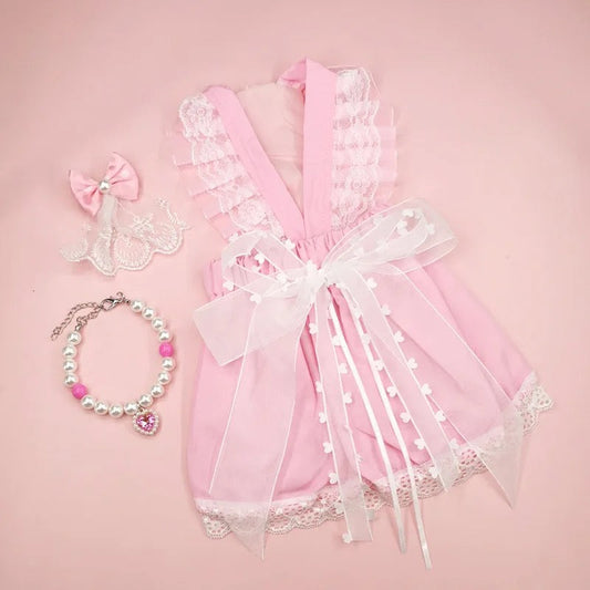 Ensemble Robe de Luxe Princesse pour Chien – Tenue de Fête Élégante pour Petits Chiens