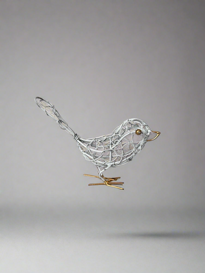 Oiseau en fil de fer - Blanc