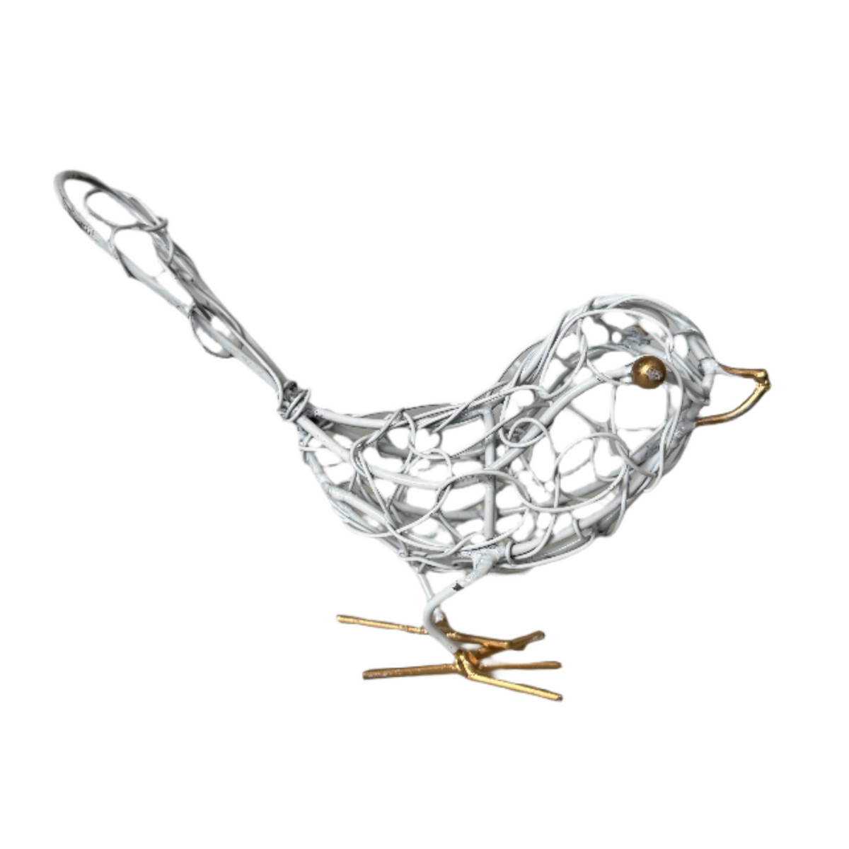 Oiseau en fil de fer - Blanc
