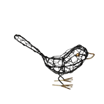 Oiseau en fil de fer - Noir