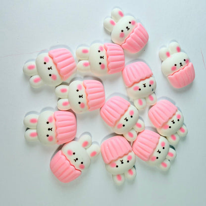 Breloques Cupcake Lapin pour Loisirs Créatifs