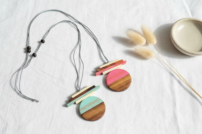 Wooden Geometric Shape Necklace