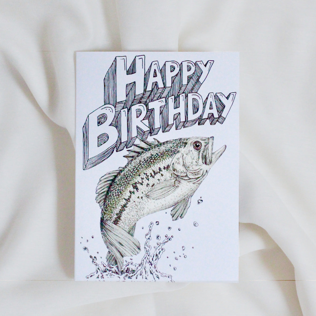 'Happy Birthday' Bass Fish Card