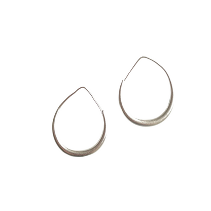Boucle d'oreille créole goutte d'eau - Plaqué argent