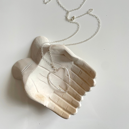 Collier chaîne avec pendentif cœur ajouré - Plaqué argent