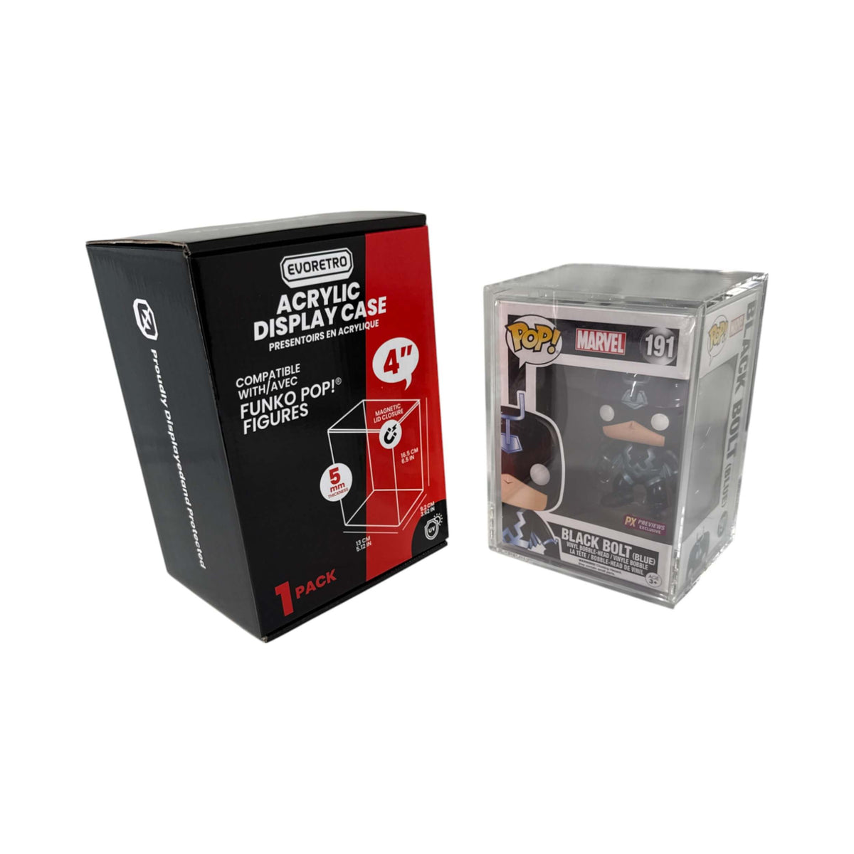 EVORETRO Acrylic Case Display for Standard size 4" Funko Pop Pack of 1