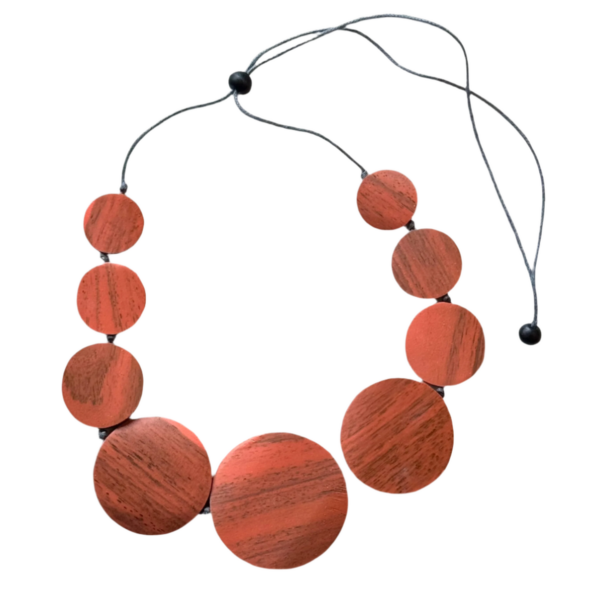 Collier Pendentif Disque Plat en Bois