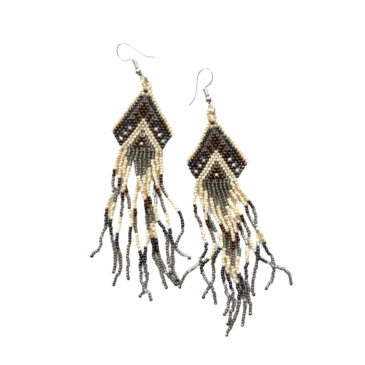 Boucle d'oreille perlée de style aztèque