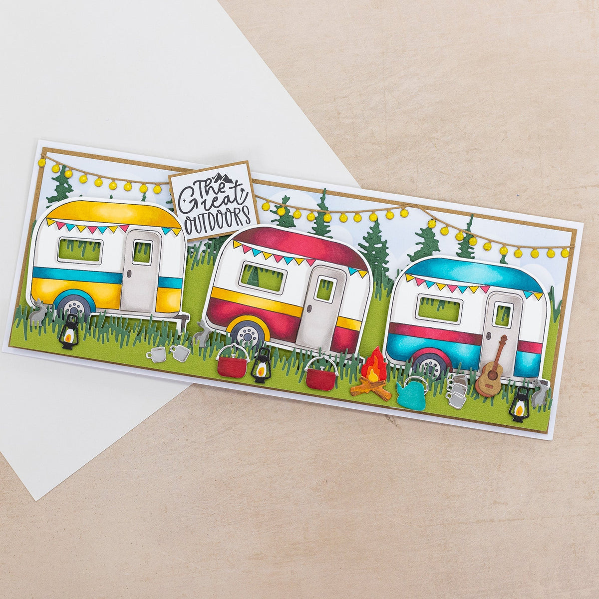 Crafters Companion The Great Outdoors Metal Die Set - Around the Campfire