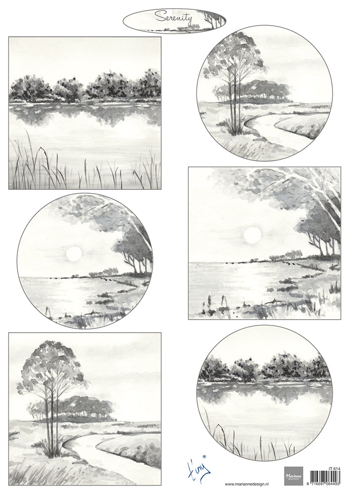 Marianne Design Feuille de découpe A4 - Tiny's Serenity