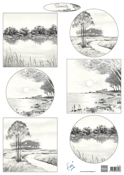 Marianne Design Feuille de découpe A4 - Tiny's Serenity