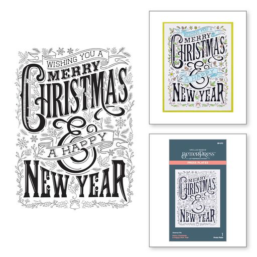 Plaque d'impression Joyeux Noël et Bonne Année de la collection de Noël BetterPress