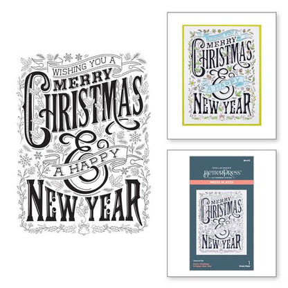 Plaque d'impression Joyeux Noël et Bonne Année de la collection de Noël BetterPress