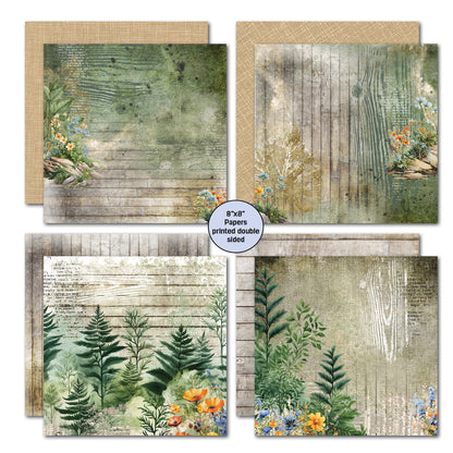 Pack de papier Idyllic Woods 8x8 de 3Quarter Designs