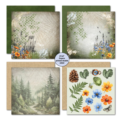 Pack de papier Idyllic Woods 8x8 de 3Quarter Designs