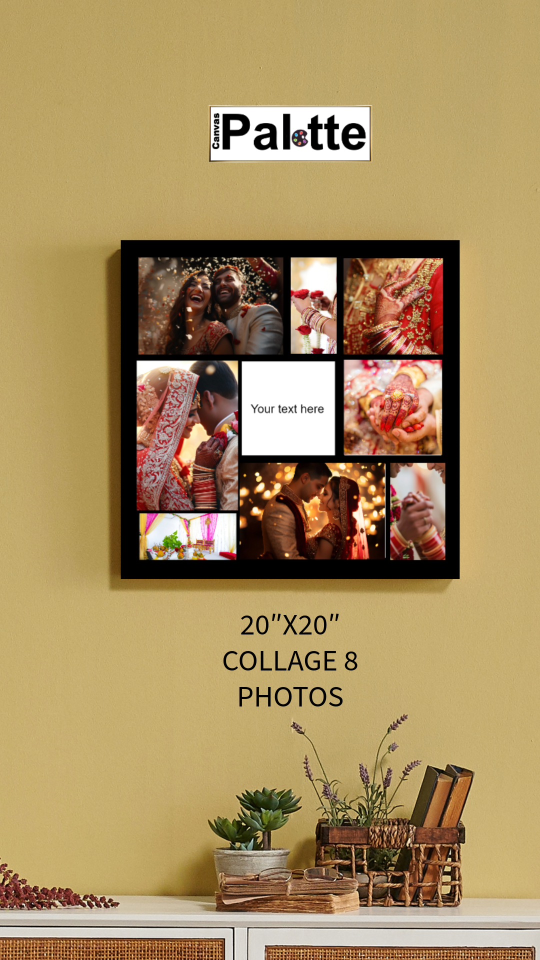 20″X20″ Collage Canvas Photo Square 8 blocks