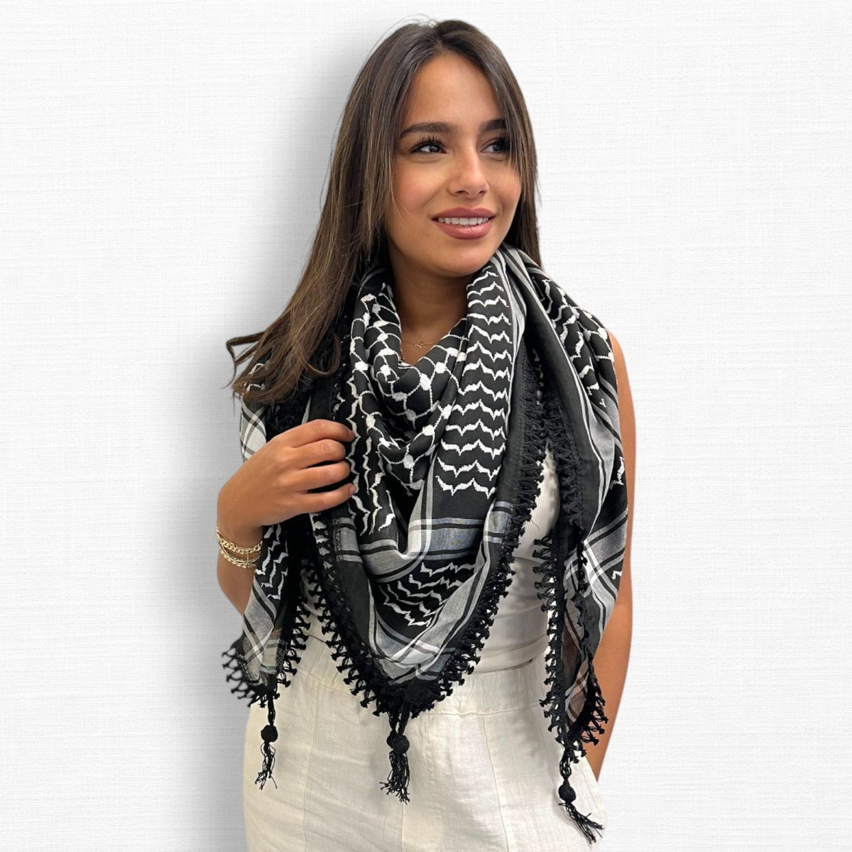 Layl Kufiya (Keffiyeh) | Inverted Black & White