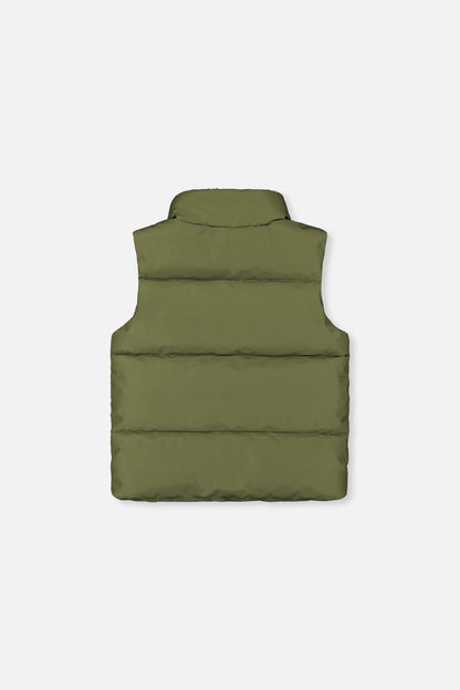 Sleeveless Mid-Season Vest Olive Green