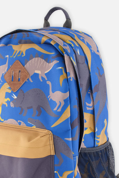Kids Backpack Blue Dinosaur Print