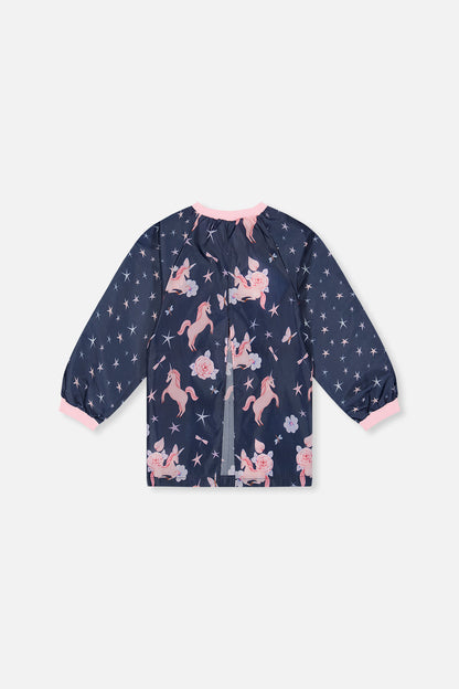 Apron Navy Unicorn Print