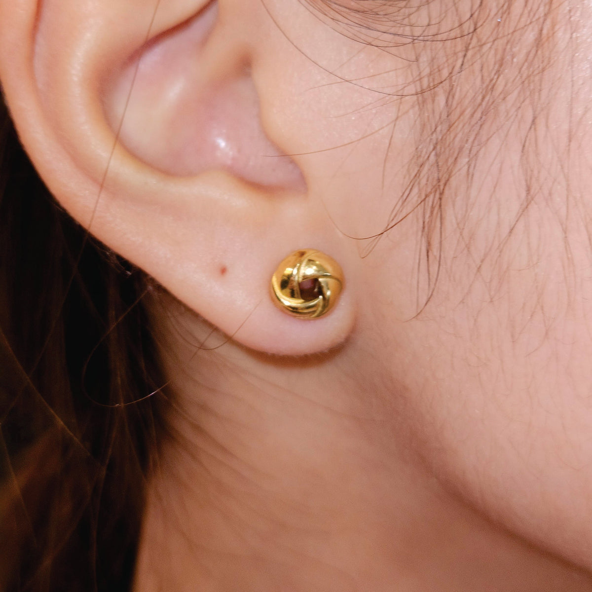 JATANI (Small) Gold: Love Knot Stud Earrings – Timeless Symbol of Eternal Love & Elegant Jewelry Gift