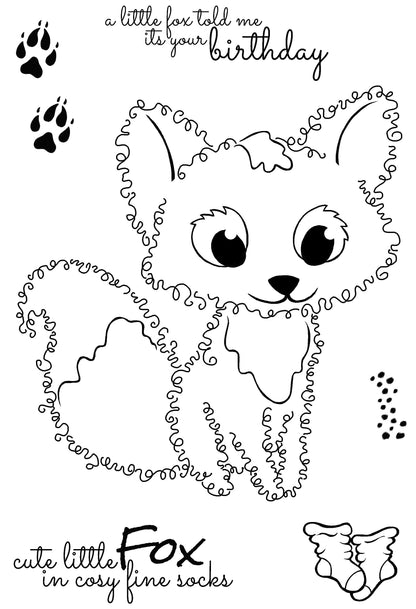 Tampon Woodware Clear Singles Fuzzie Friends Freddie Fox 4 po x 6 po
