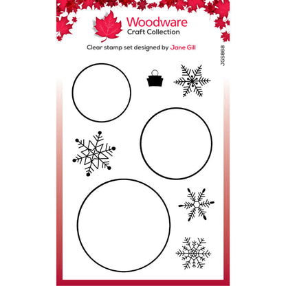 Woodware Clear Singles Paintable Baubles Circles 4 in x 6 in Stamp Set