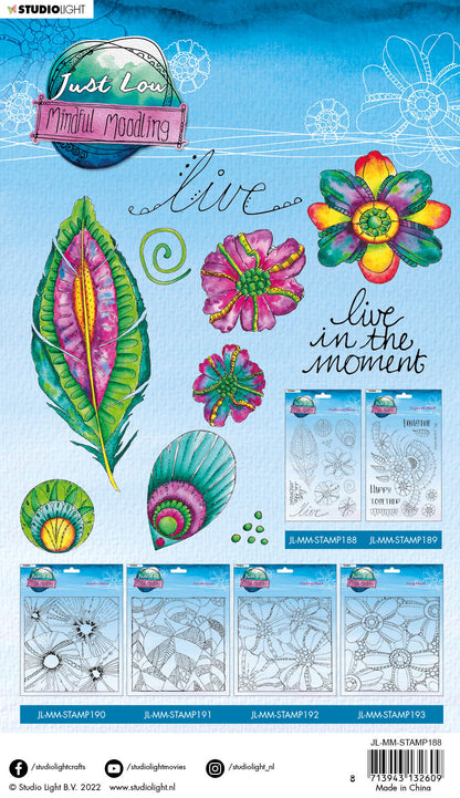 JL Tampon transparent Plume et fleurs Mindful Moodling 148x210x3mm 1 pc n°188