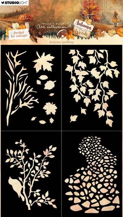 JMA Masque Sentier d'Automne, 4 Masques Automne Dans Les Bois 1 Pièce