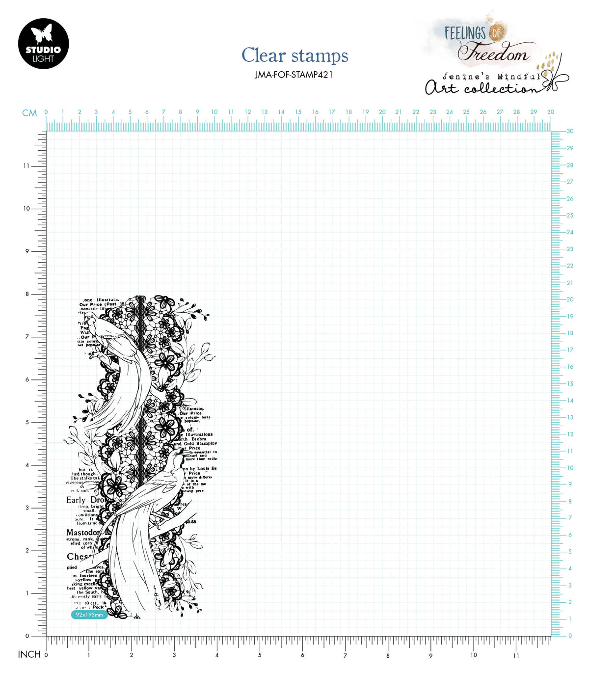 JMA Tampon transparent Oiseaux de paradis Sentiments de liberté 92x193x3mm 1 pc nr.421