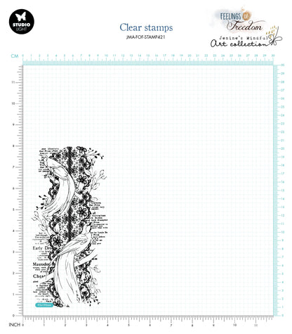 JMA Tampon transparent Oiseaux de paradis Sentiments de liberté 92x193x3mm 1 pc nr.421